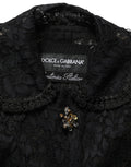 Dolce & Gabbana Black Embellished Guipure Lace Coat Jacket