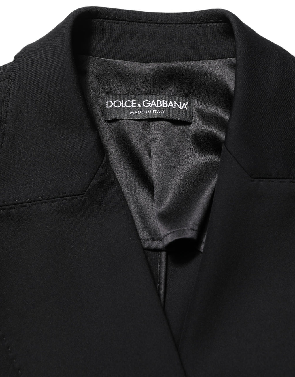 Dolce & Gabbana Black Double Breasted Crepe Blazer Jacket