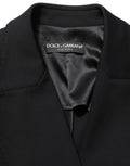Dolce & Gabbana Black Double Breasted Crepe Blazer Jacket
