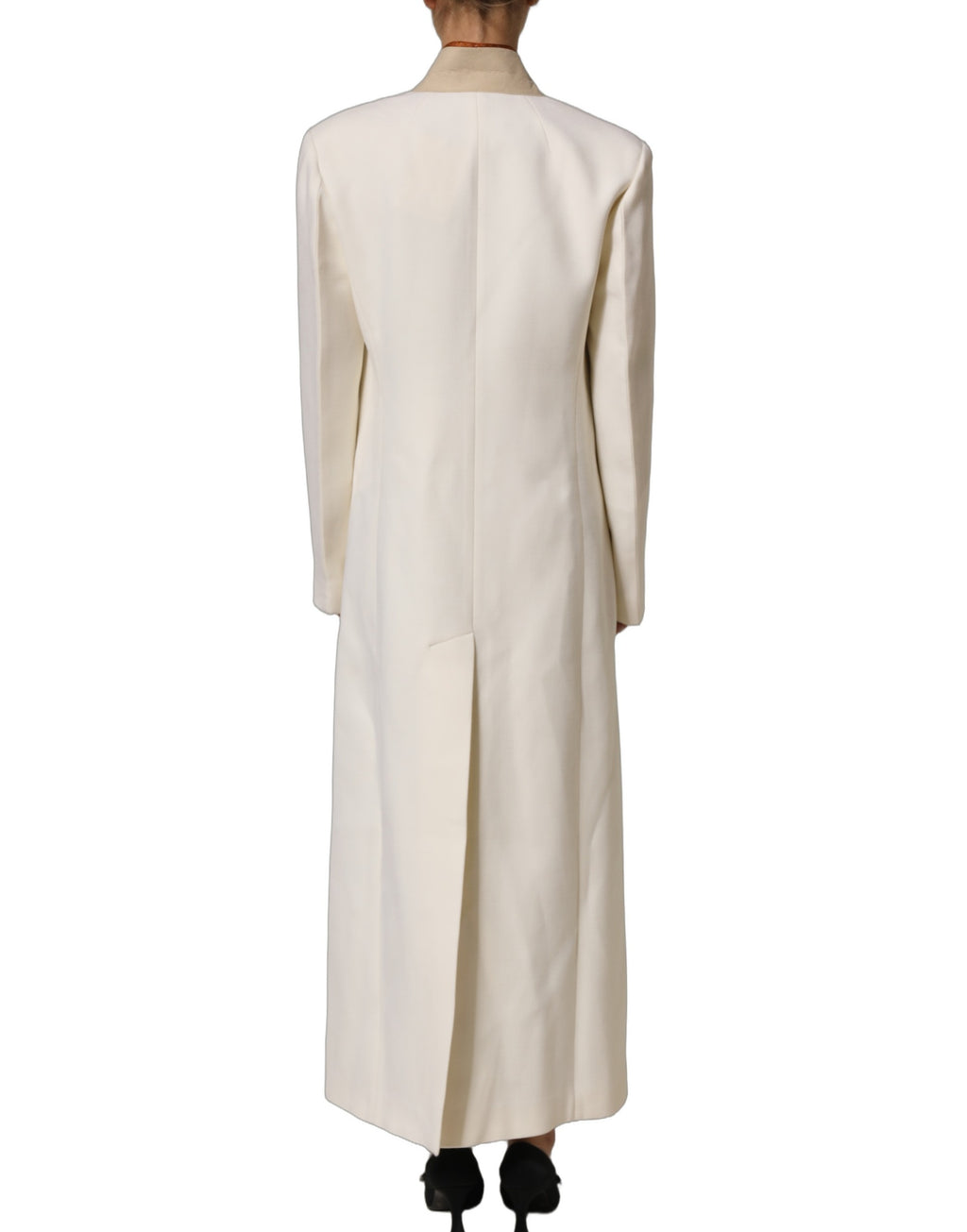 Di Stavnitser Antwerp White Wool Long Trench Coat Jacket