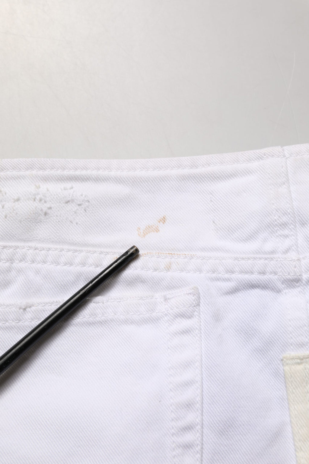 Dolce & Gabbana White Distressed Cotton Denim Mini Skirt