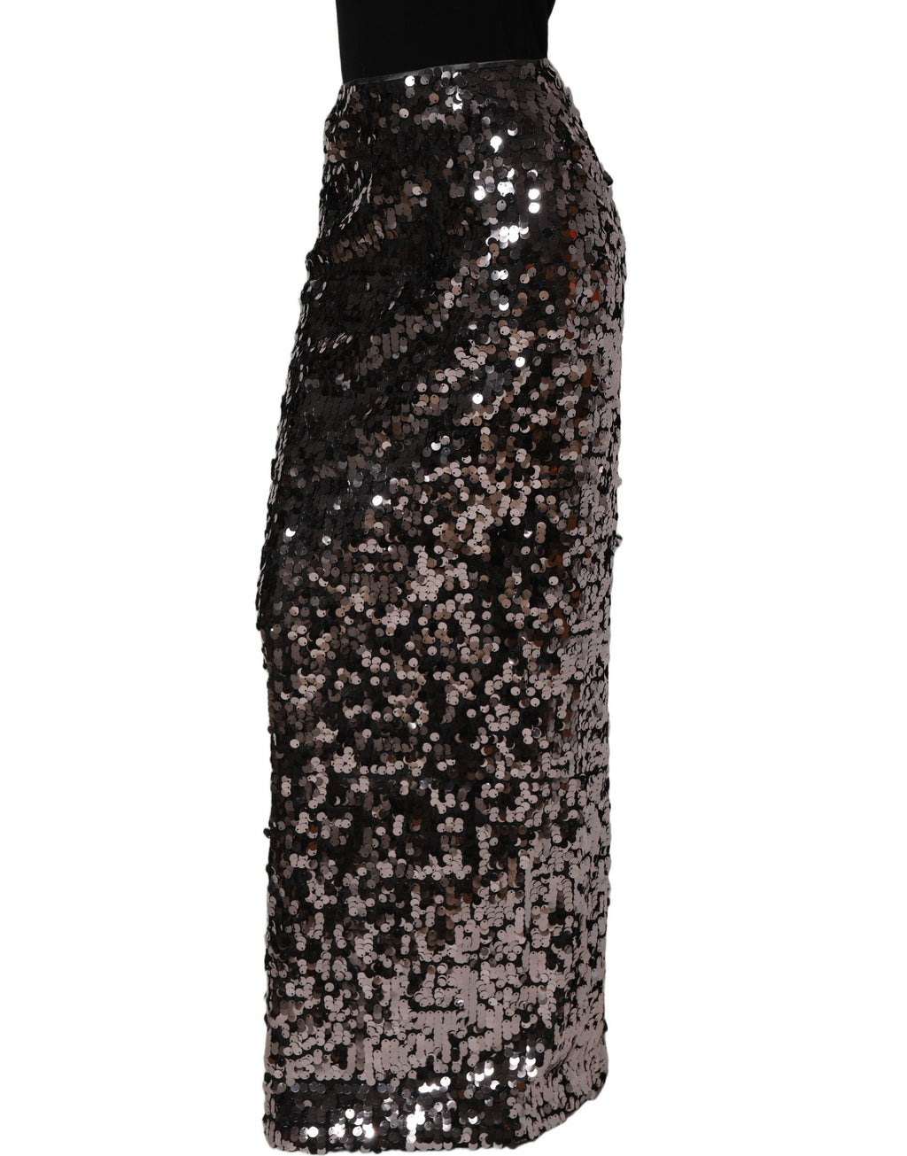 Dolce & Gabbana Brown Sequinned Embellished PencilCut Skirt