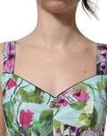 Dolce & Gabbana Multicolor Floral Cropped Bustier Tank Top