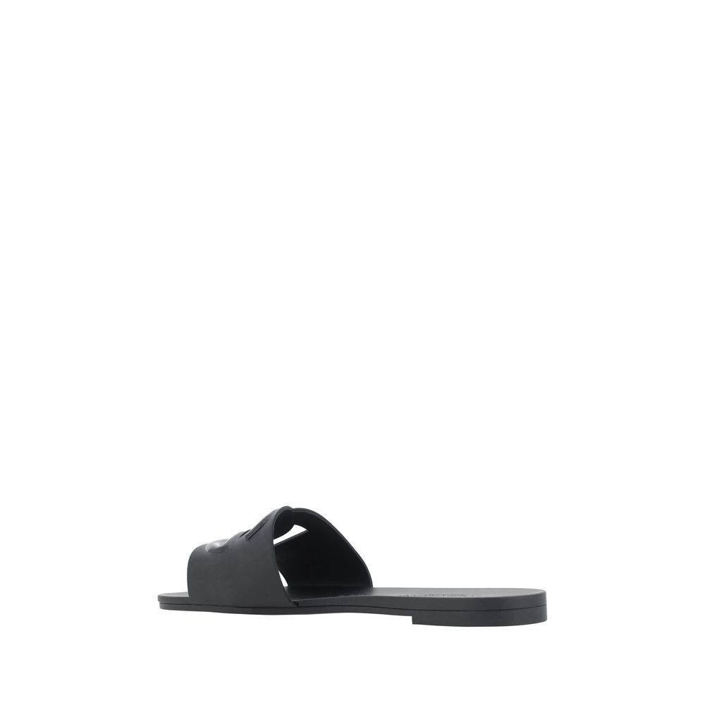 Dolce & Gabbana Black Rubber Flat Sandals