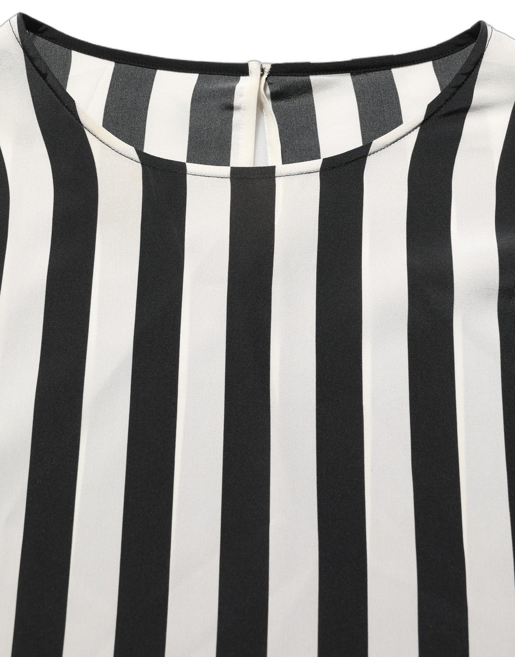 Dolce & Gabbana Black White Stripes Round Neck Blouse Top