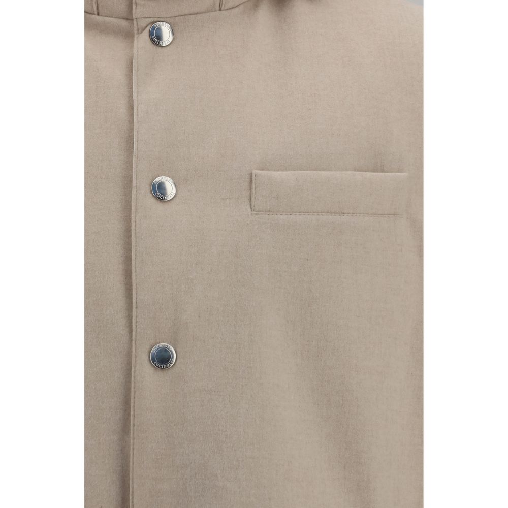 Brunello Cucinelli Beige Wool Oves Aries Sleeveless Jacket