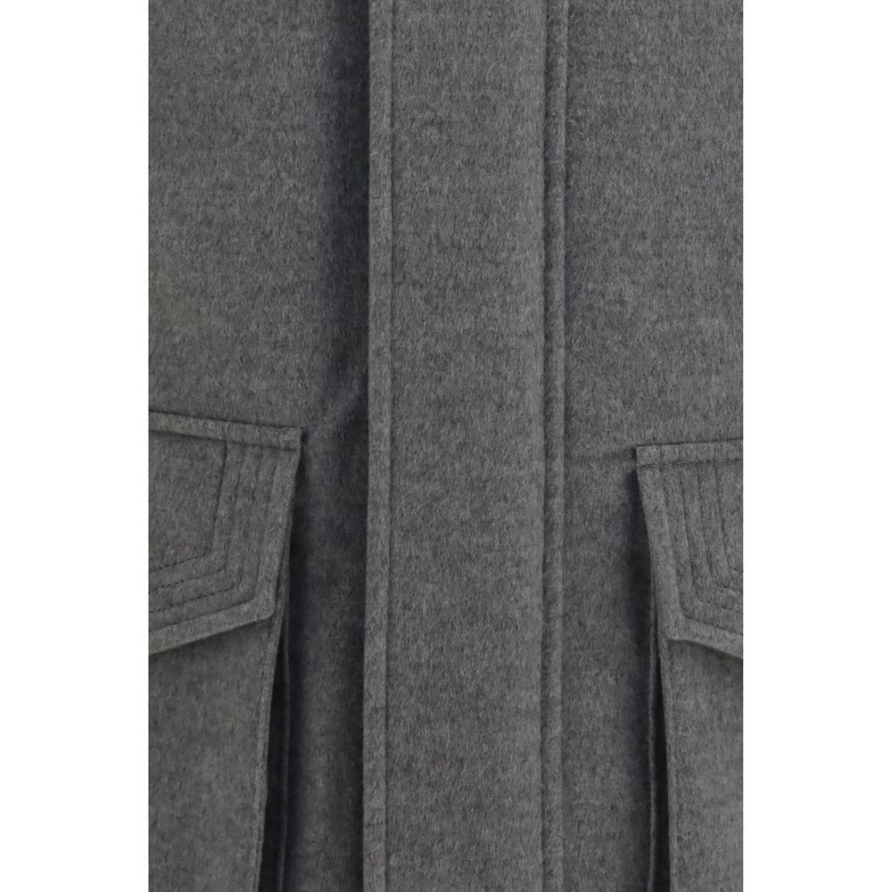 Brunello Cucinelli Gray Cashmere Full-Length Jacket