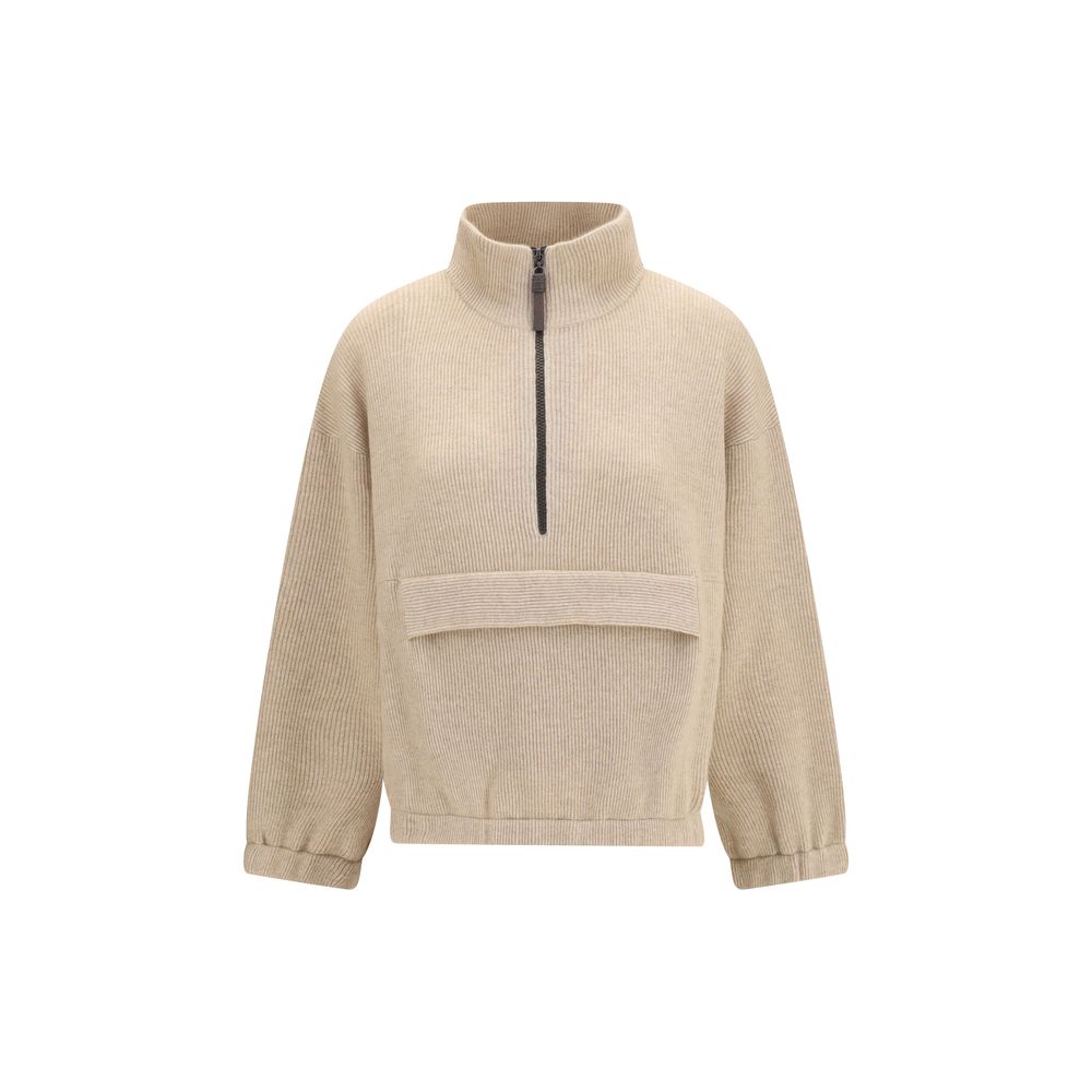 Brunello Cucinelli Beige Cashmere Sweatshirt