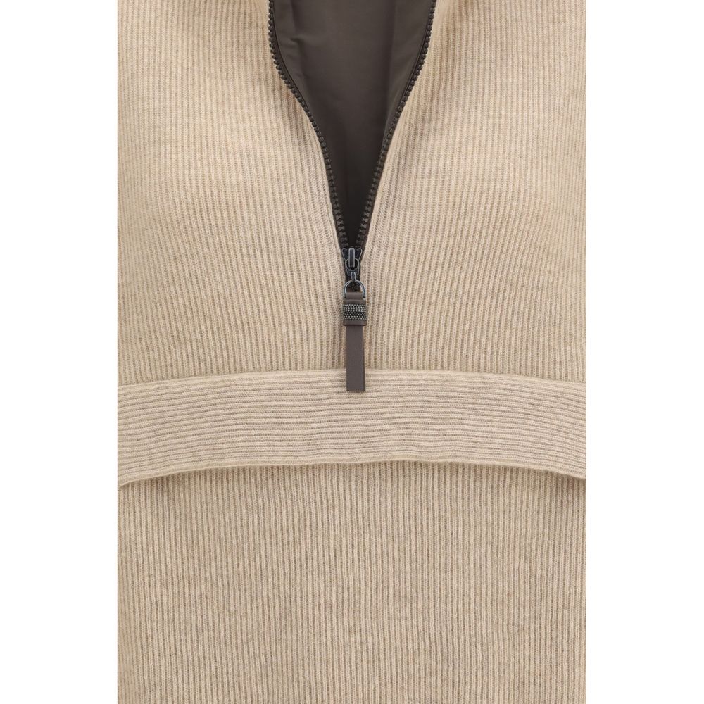 Brunello Cucinelli Beige Cashmere Sweatshirt
