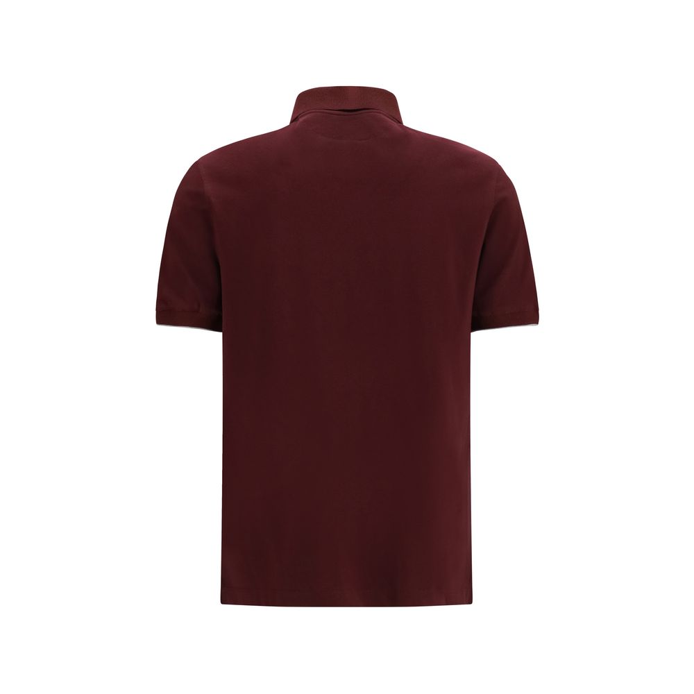 Brunello Cucinelli Bordeaux Cotton Polo Shirt