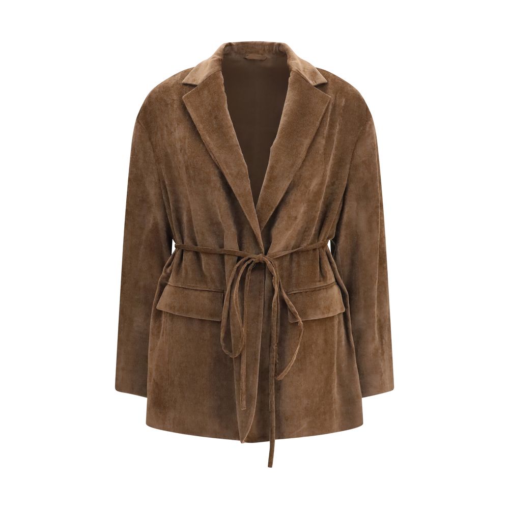 Brunello Cucinelli Brown Viscose Full-Length Jacket
