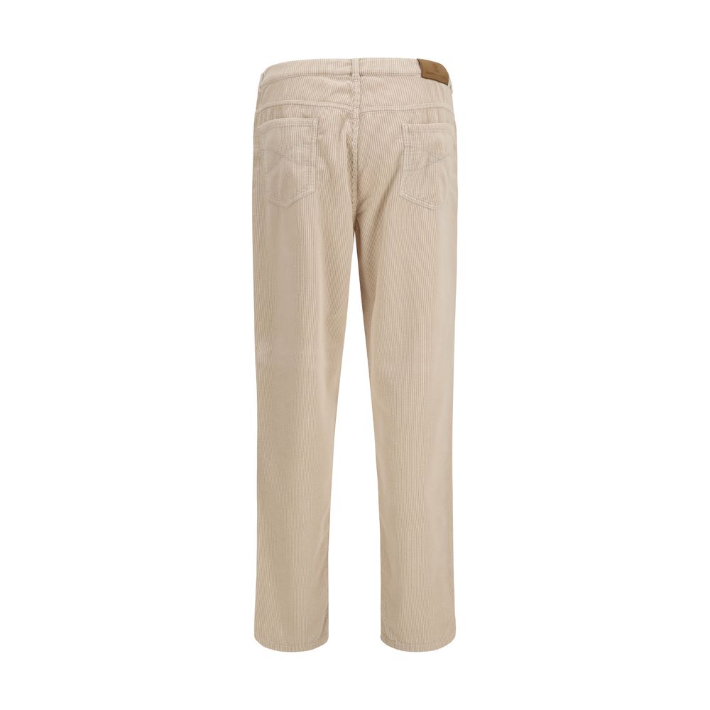 Brunello Cucinelli Beige Cotton Casual Pants