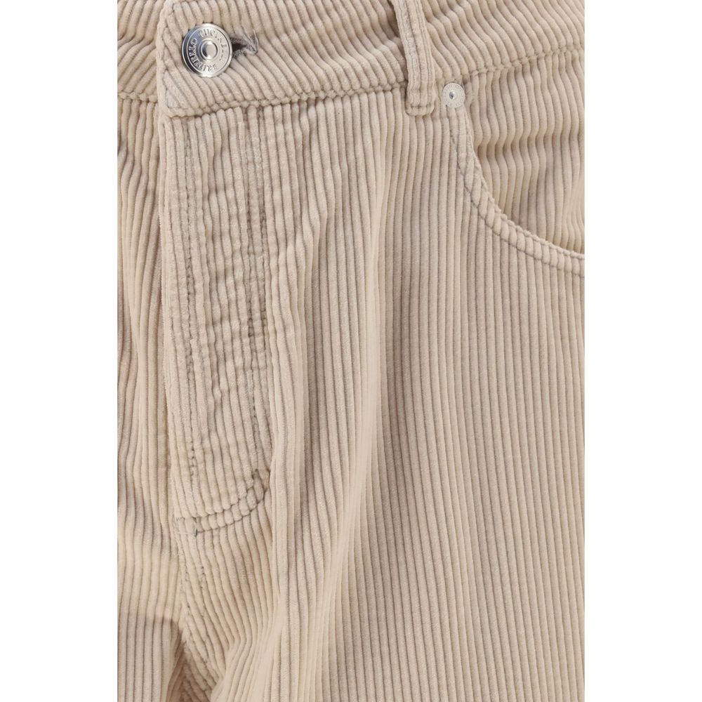 Brunello Cucinelli Beige Cotton Casual Pants
