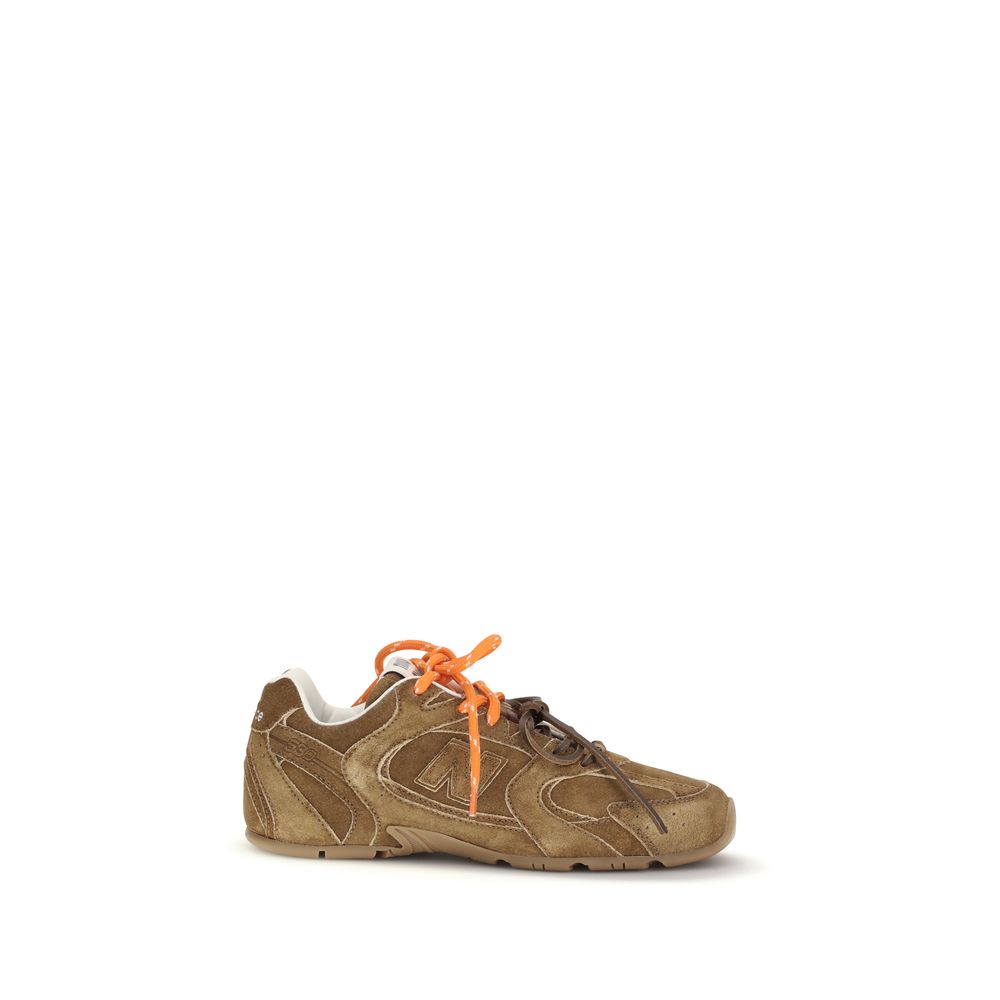 Miu Miu Brown Calf Leather Bos Taurus Athletic Sneakers