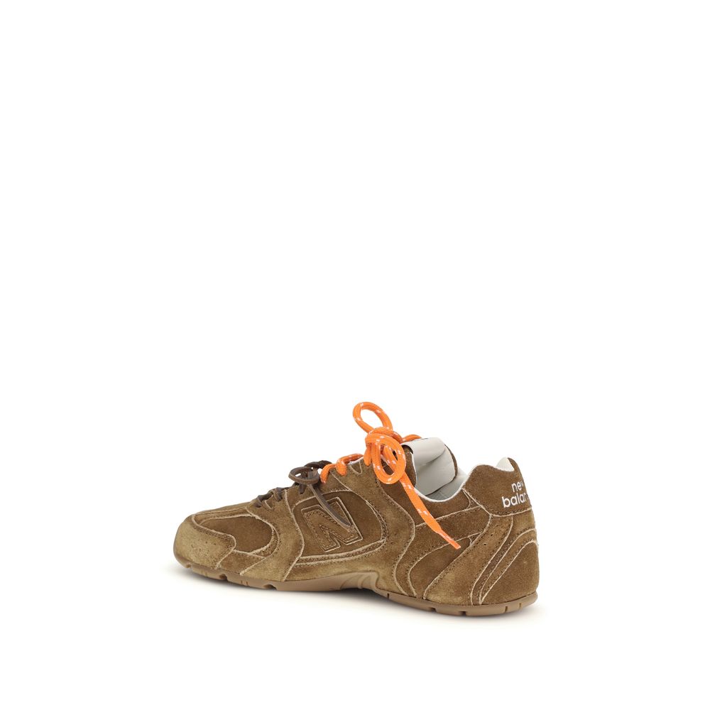 Miu Miu Brown Calf Leather Bos Taurus Athletic Sneakers