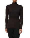 Dolce & Gabbana Brown Turtleneck Long Sleeves Blouse Top