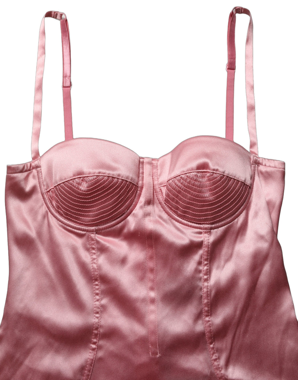 Dolce & Gabbana Pink Silk Satin Padded Bra Corset Style Top