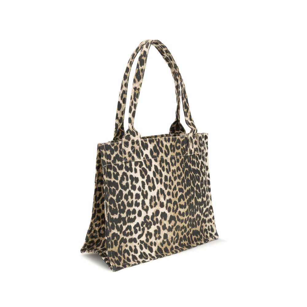 Ganni Brown Cotton Shoulder Bag