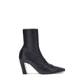 Khaite Black Calf Leather Bos Taurus Ankle Boots