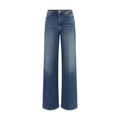7FOR Blue Cotton Flared Jeans