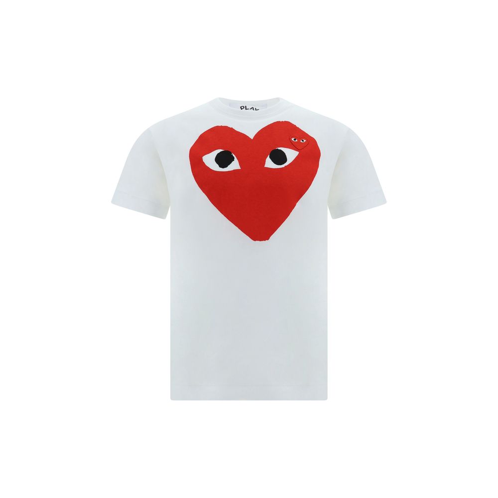 Comme Des Garçons Play White Cotton T-Shirt