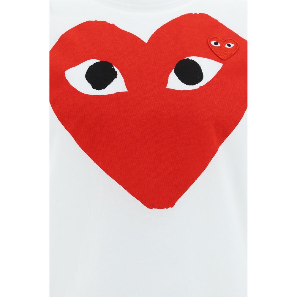Comme Des Garçons Play White Cotton T-Shirt