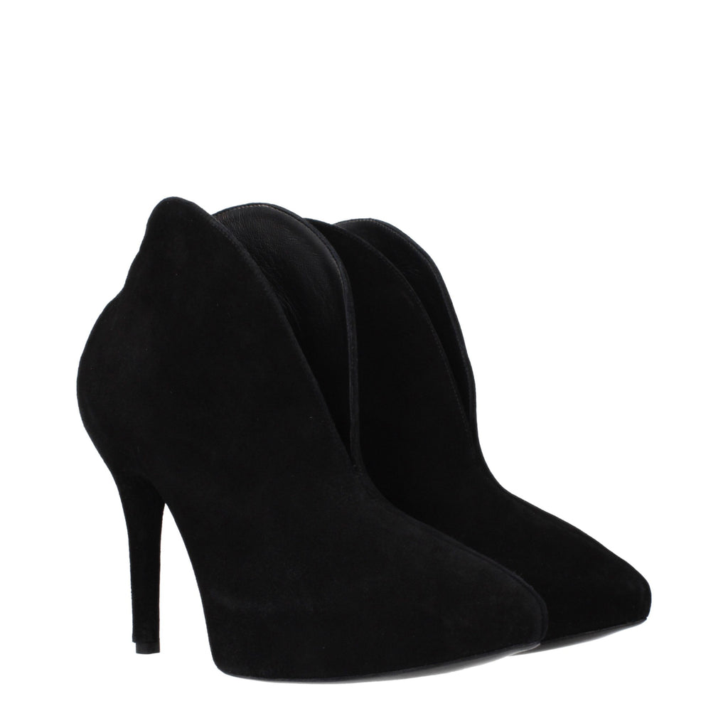 Alaïa Black Leather Ankle Boots