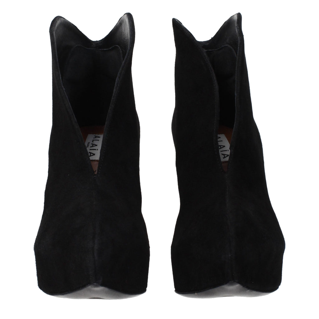 Alaïa Black Leather Ankle Boots