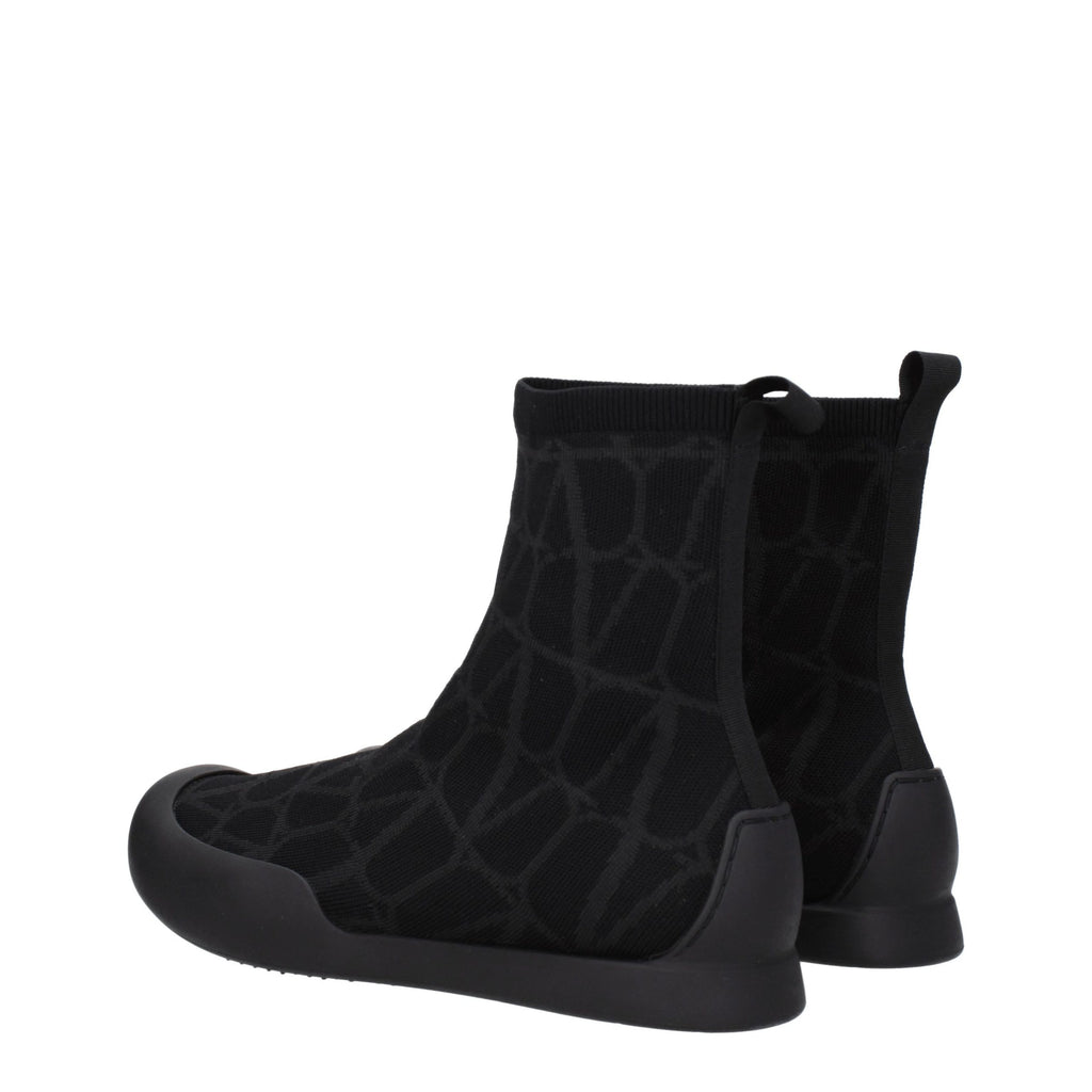 Valentino Garavani Black Fabric High Top Sneakers