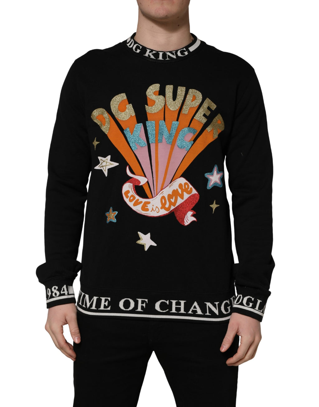 Dolce & Gabbana Black Super King Crew Neck Sweatshirt Sweater