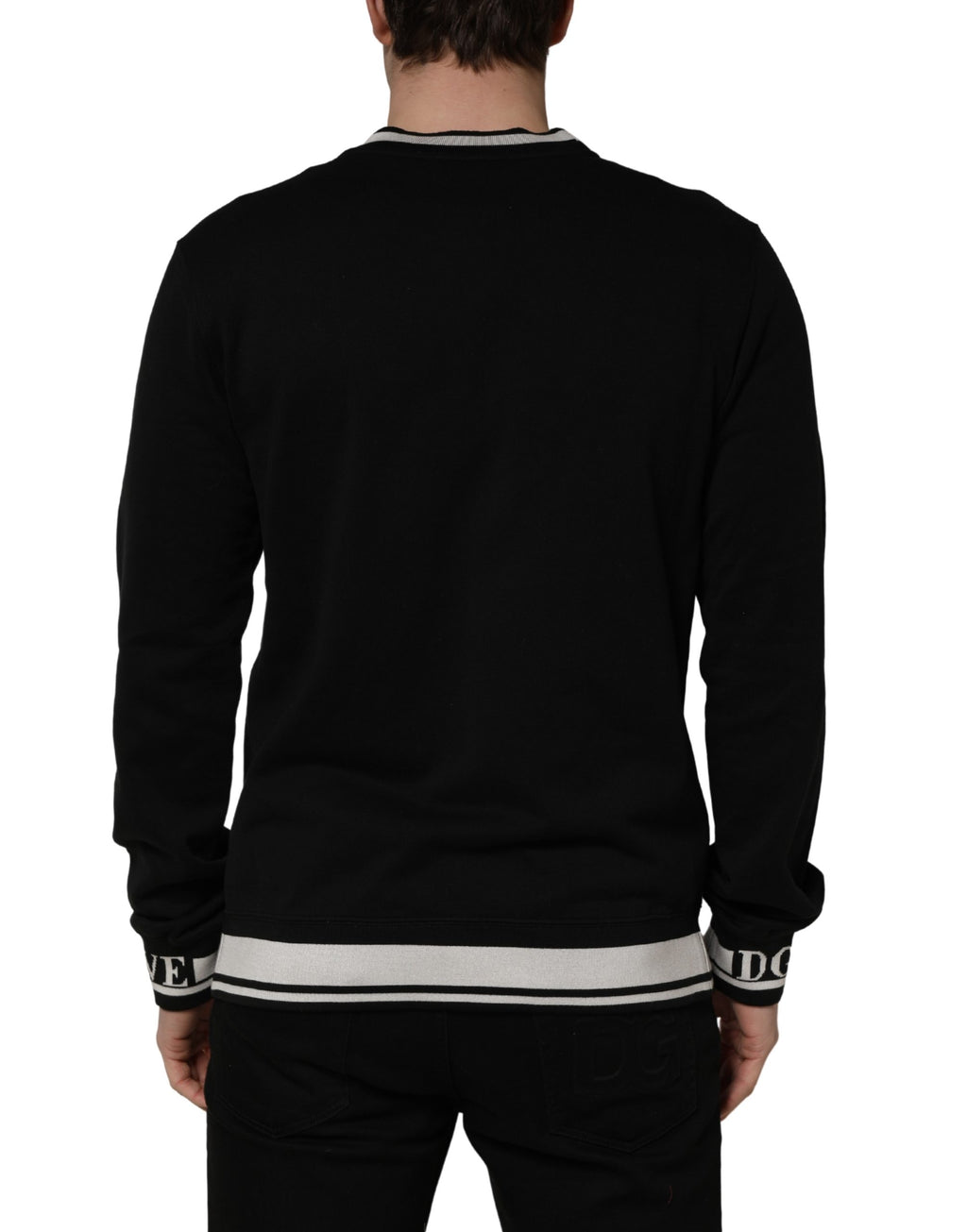 Dolce & Gabbana Black Super King Crew Neck Sweatshirt Sweater