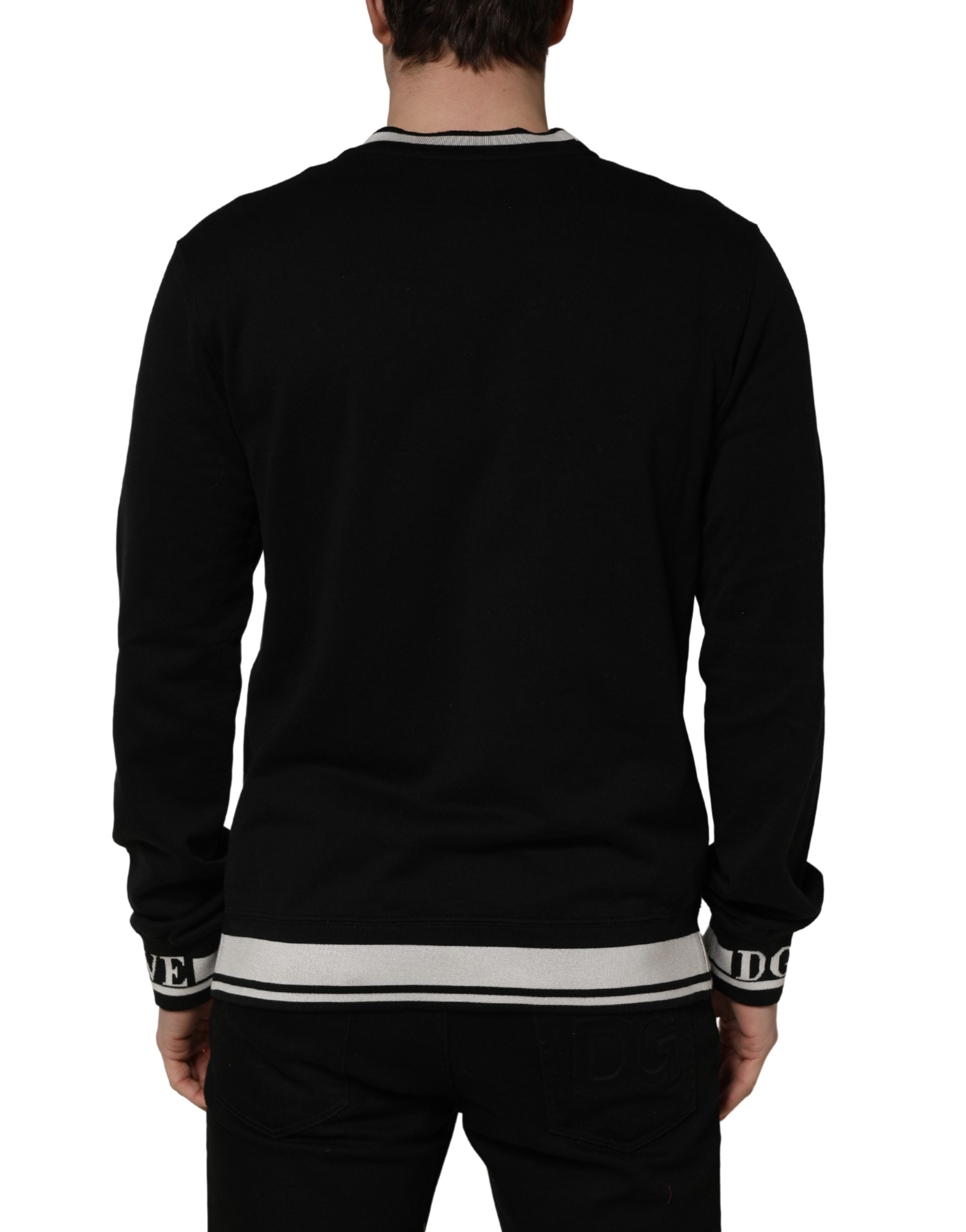 Dolce & Gabbana Black Super King Crew Neck Sweatshirt Sweater