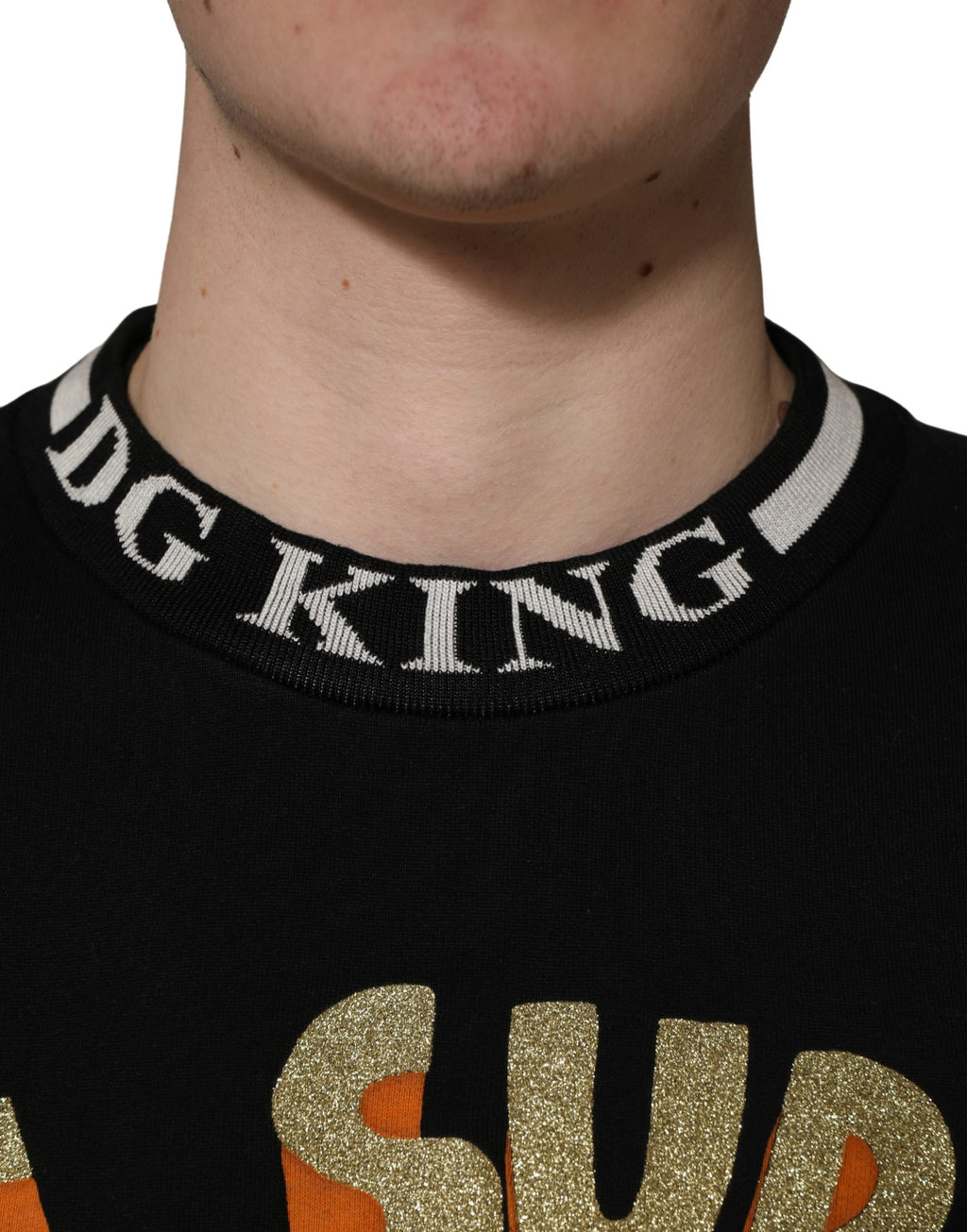 Dolce & Gabbana Black Super King Crew Neck Sweatshirt Sweater