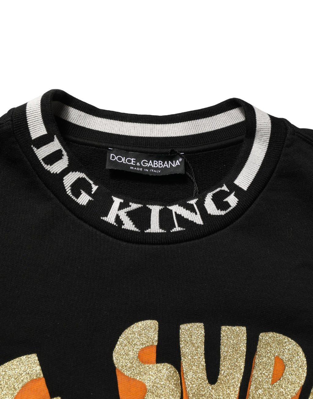 Dolce & Gabbana Black Super King Crew Neck Sweatshirt Sweater