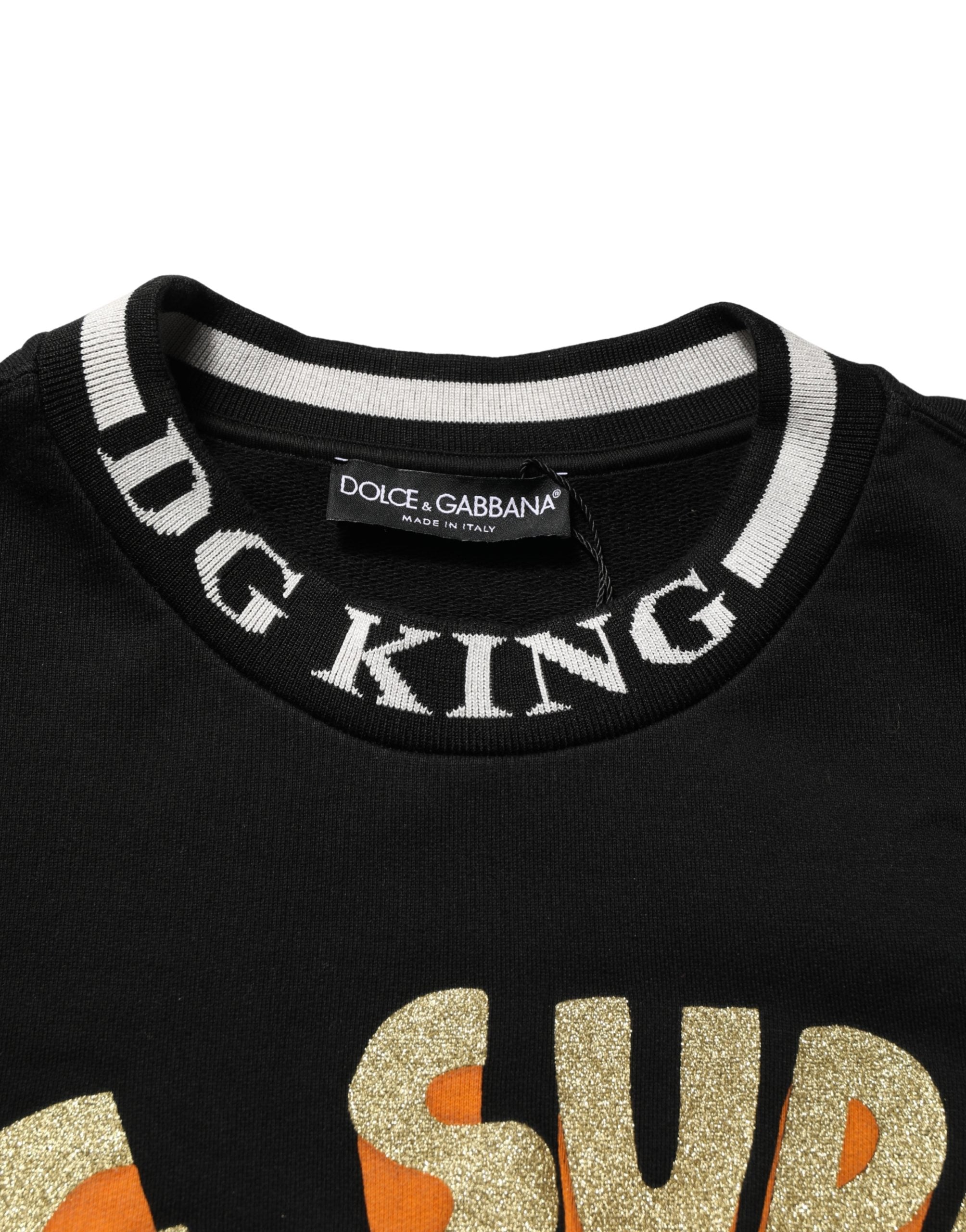 Dolce & Gabbana Black Super King Crew Neck Sweatshirt Sweater