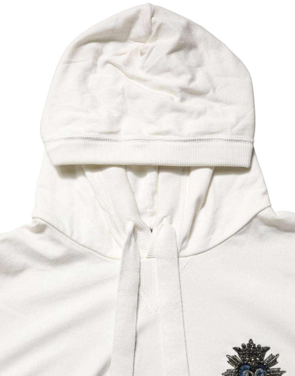 Dolce & Gabbana White Cotton Hooded Sweatshirt Sweater