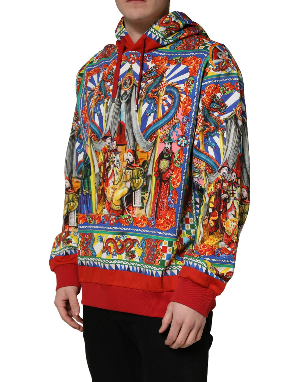 Dolce & Gabbana Multicolor Glamzilla Hooded Men Sweatshirt Sweater