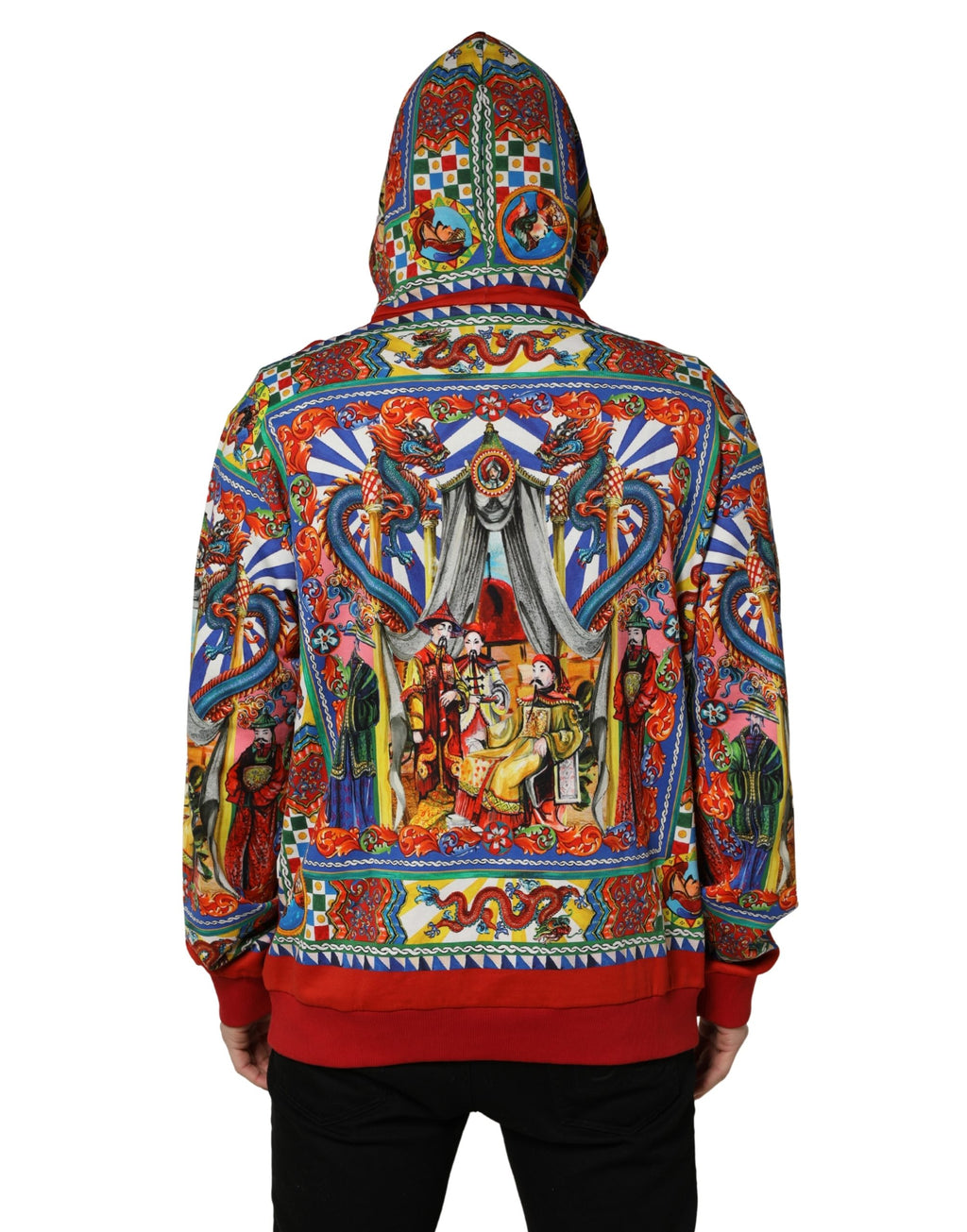 Dolce & Gabbana Multicolor Glamzilla Hooded Men Sweatshirt Sweater