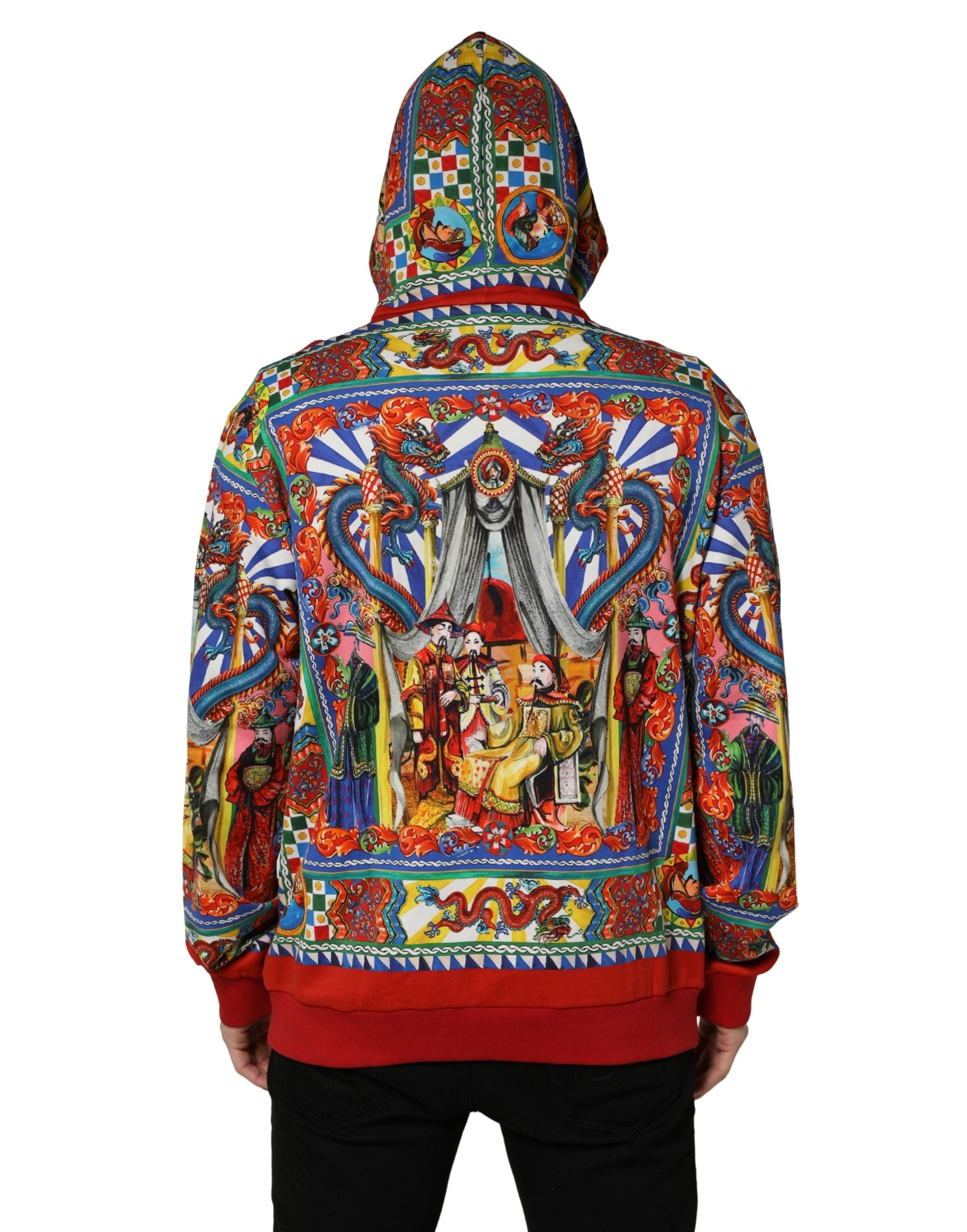 Dolce & Gabbana Multicolor Glamzilla Hooded Men Sweatshirt Sweater