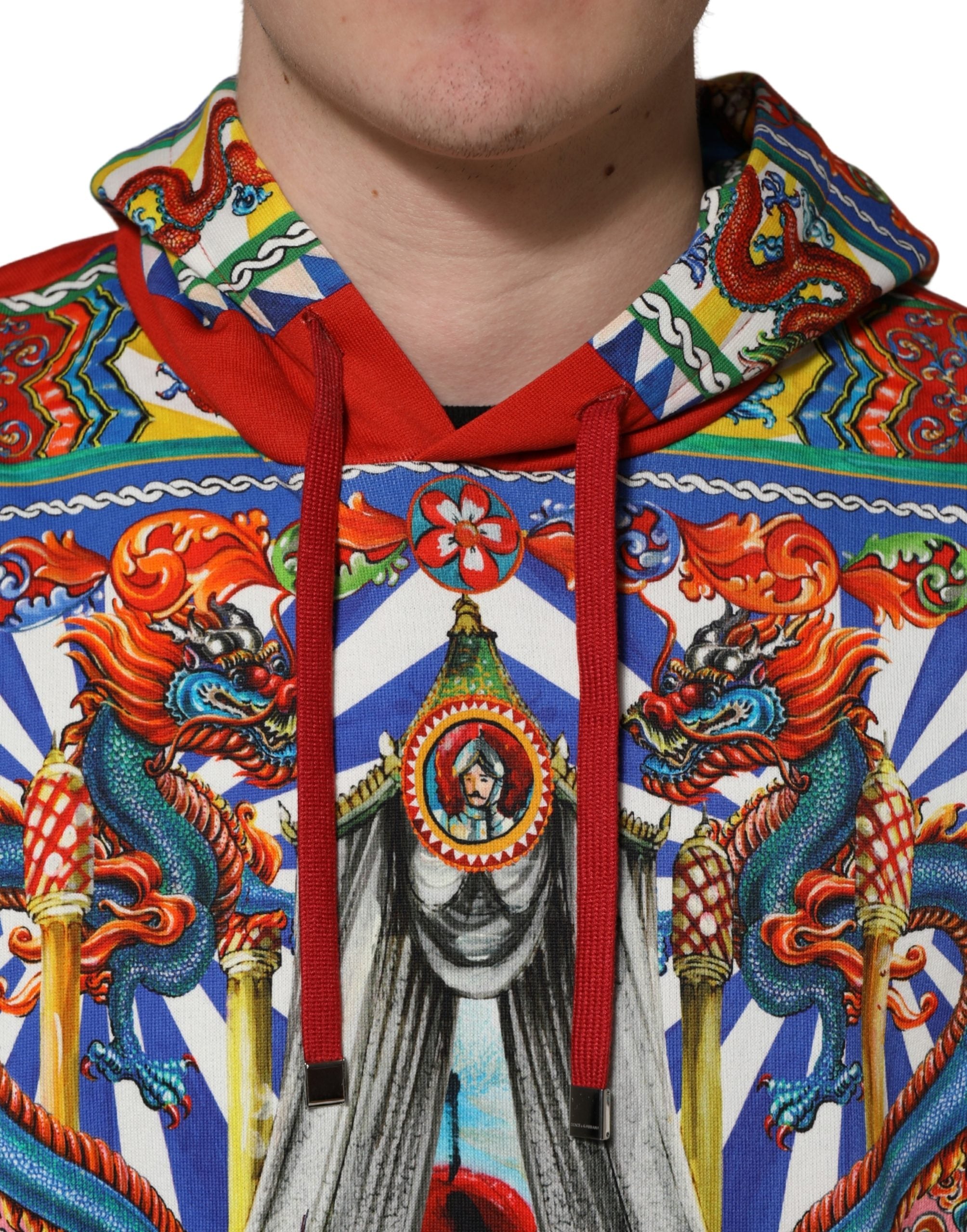 Dolce & Gabbana Multicolor Glamzilla Hooded Men Sweatshirt Sweater