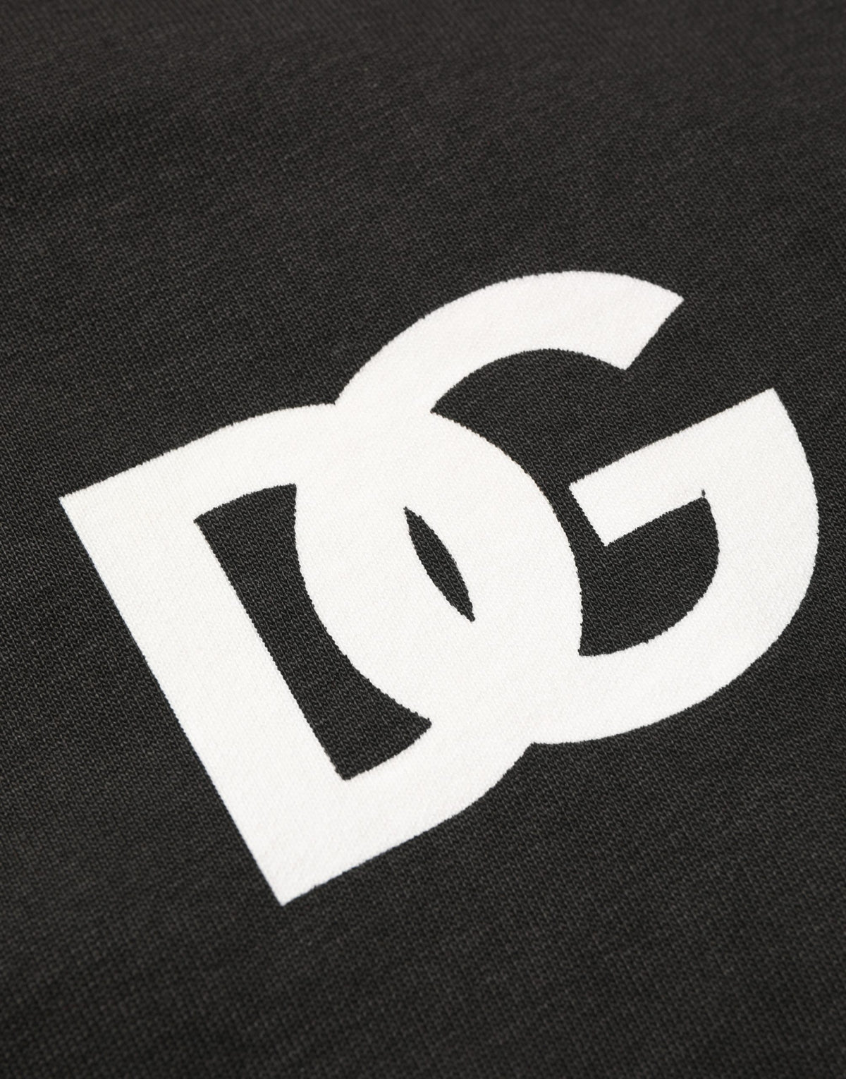 Dolce & Gabbana Black Cotton Logo Hooded Full Zip Sweater