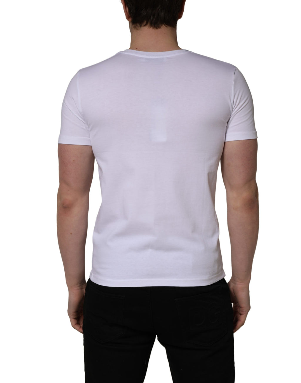 Dolce & Gabbana White Heart Shaped Camouflage Patch Men T-shirt
