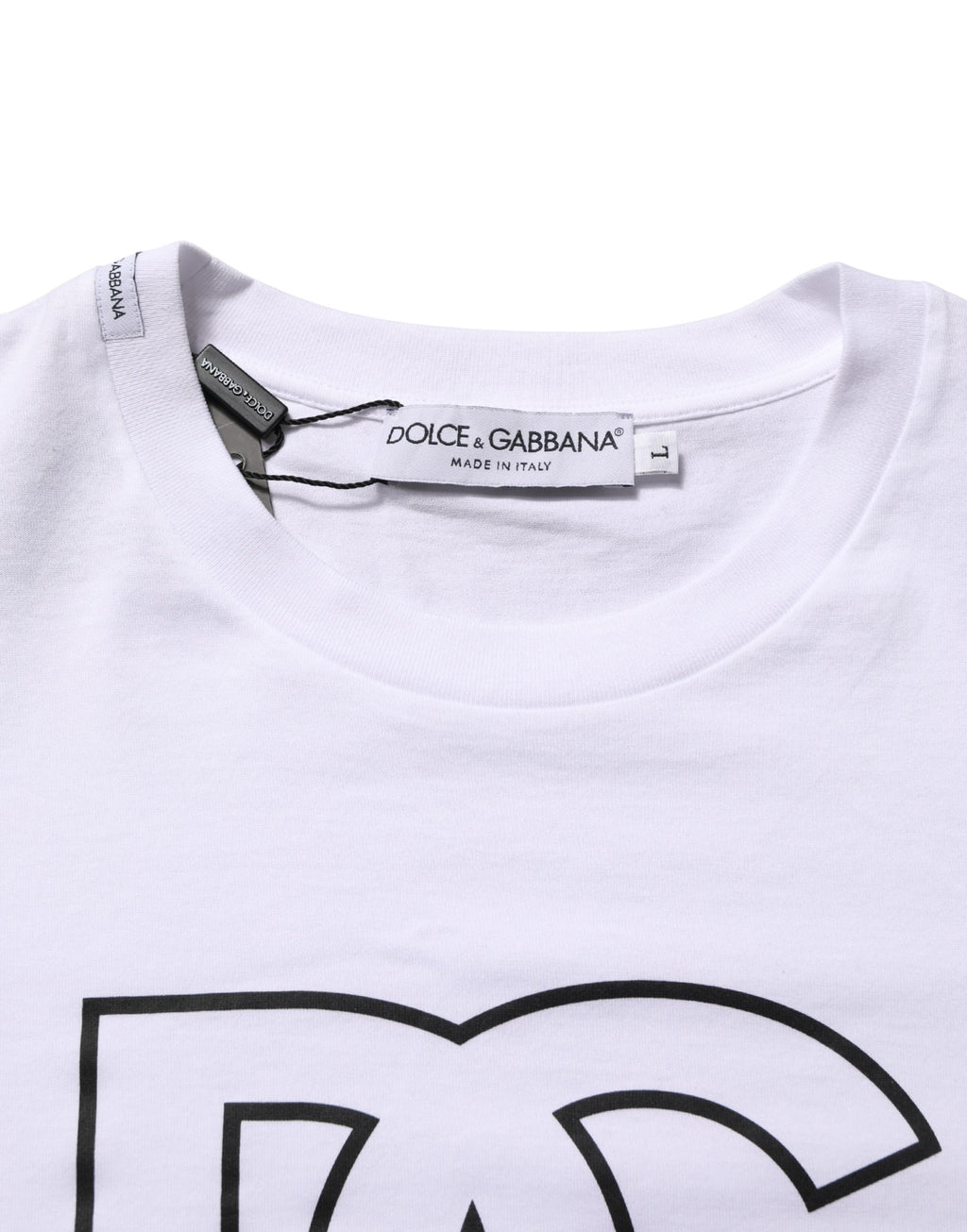 Dolce & Gabbana White DG Logo Print Short Sleeves Men T-shirt