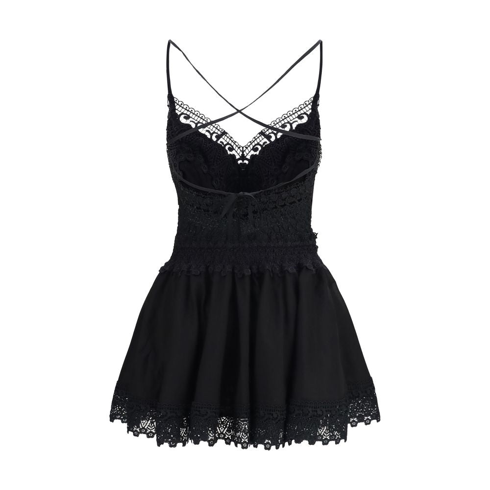 Charo Ruiz Black Cotton Casual Dress