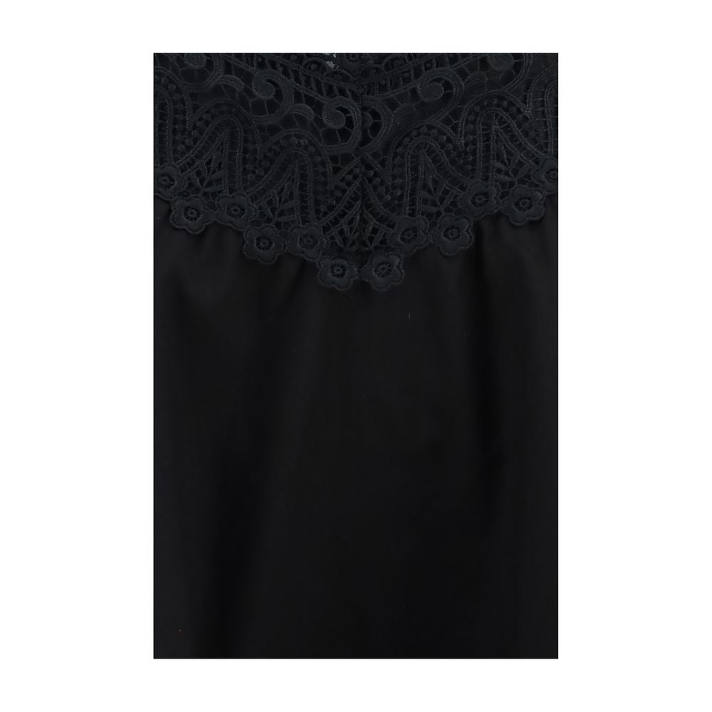 Charo Ruiz Black Cotton Casual Dress