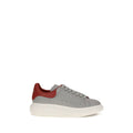 Alexander McQueen Gray Calf Leather Bos Taurus Platform Sneakers