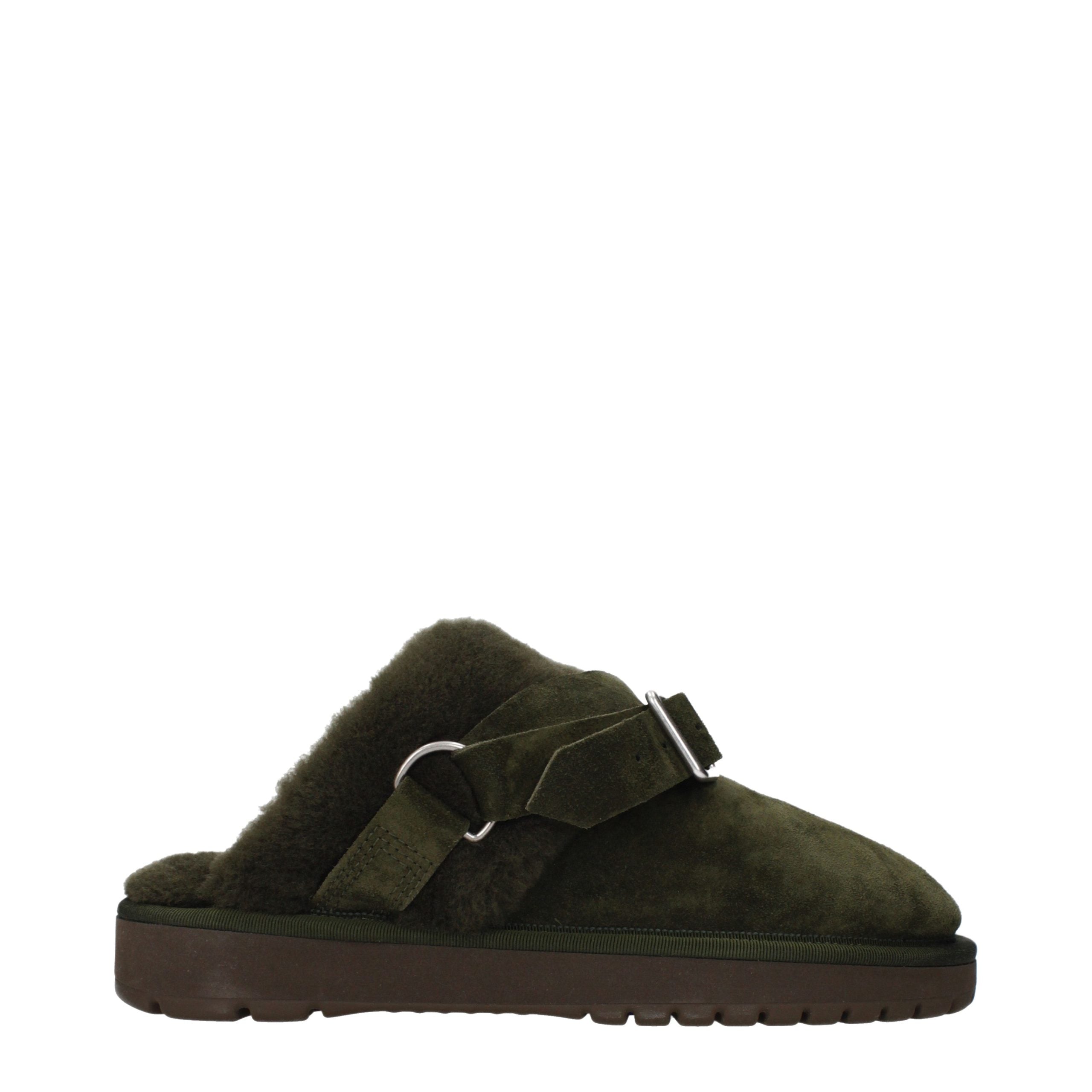 Burberry Green Leather Slippers