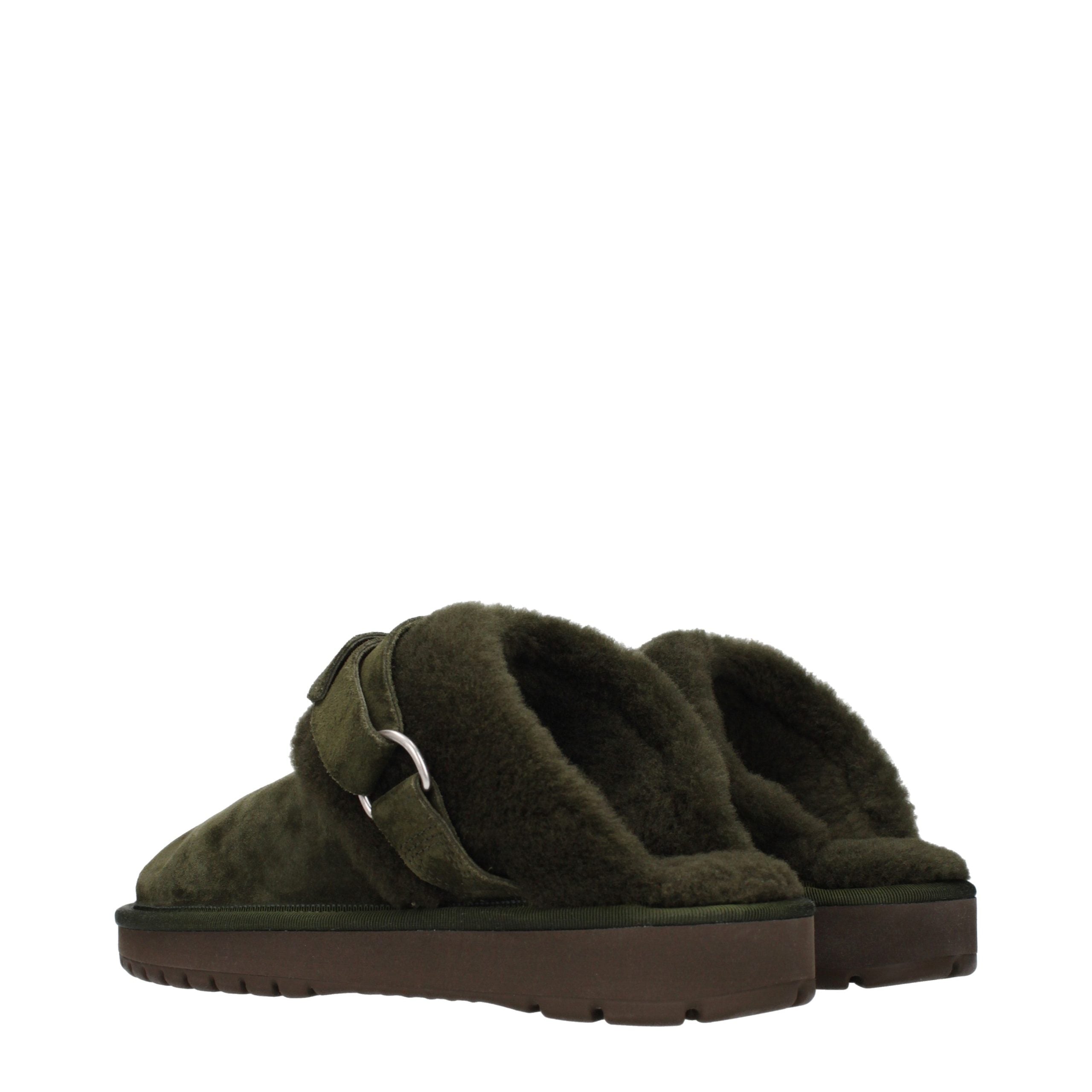 Burberry Green Leather Slippers