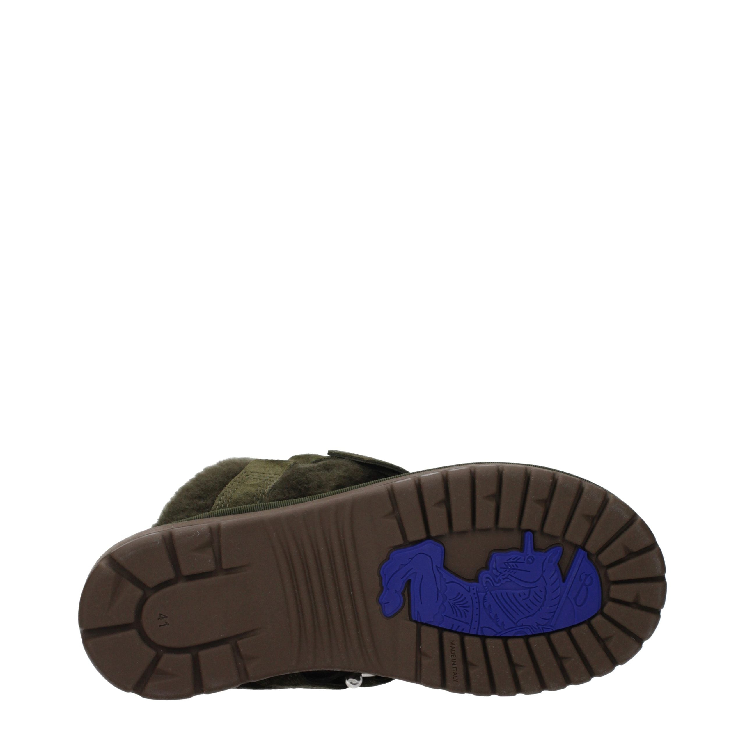Burberry Green Leather Slippers