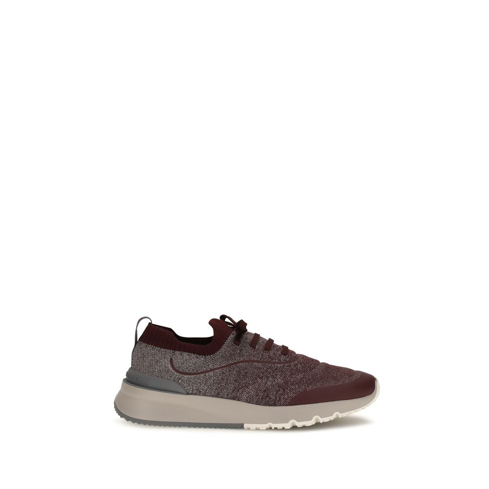 Brunello Cucinelli Bordeaux Cotton Athletic Sneakers